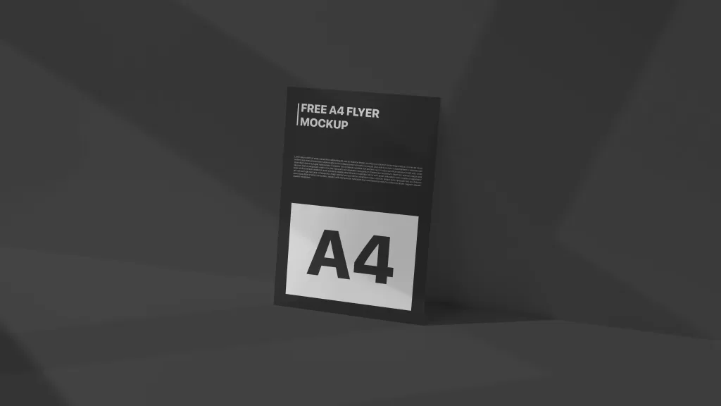 A4 Flyer/Brochure PSD Mockup free dorwnload in 8K Resolution